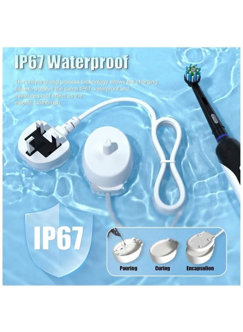 For Oral B Electric Toothbrush Charger Type 3757 Chargers for Oral B Pro 1 650 Pro 2 2500 Pro 3 3500 Smart 4 6 iO 4 5 6 Kids Vitality Genius X 8000 Toothbrushes Charging Adapter UK Plug - Image 4